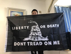 SKY FLAG Bandera Gadsden negra poliéster para interior y exterior