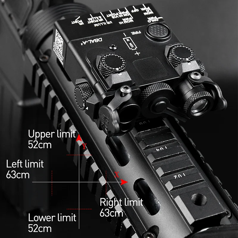 DBAL-A2 táctico totalmente metálico, punto rojo, verde, azul, indicador LED estroboscópico IR, apto para riel de 20mm, Láser de caza Airsoft - imagen 3