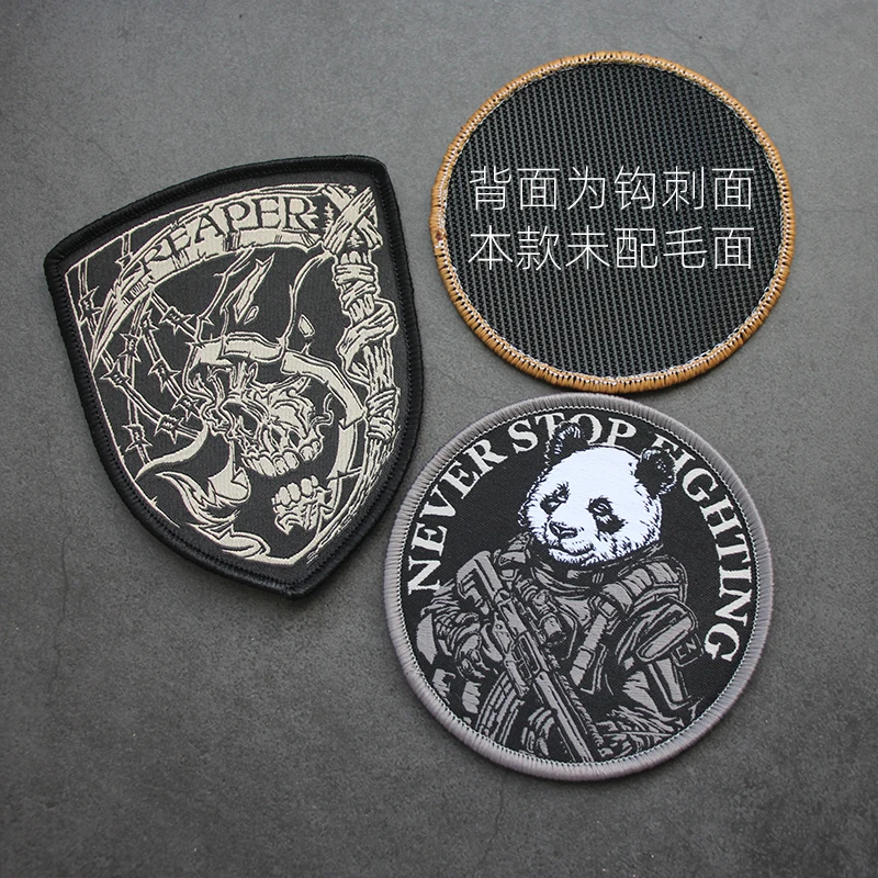 Etiqueta tejida del ejército Panda, brazalete táctico versátil, insignia de moral de ventilador militar, mochila DIY, chaqueta, chaleco, casco y parche de gancho - imagen 3