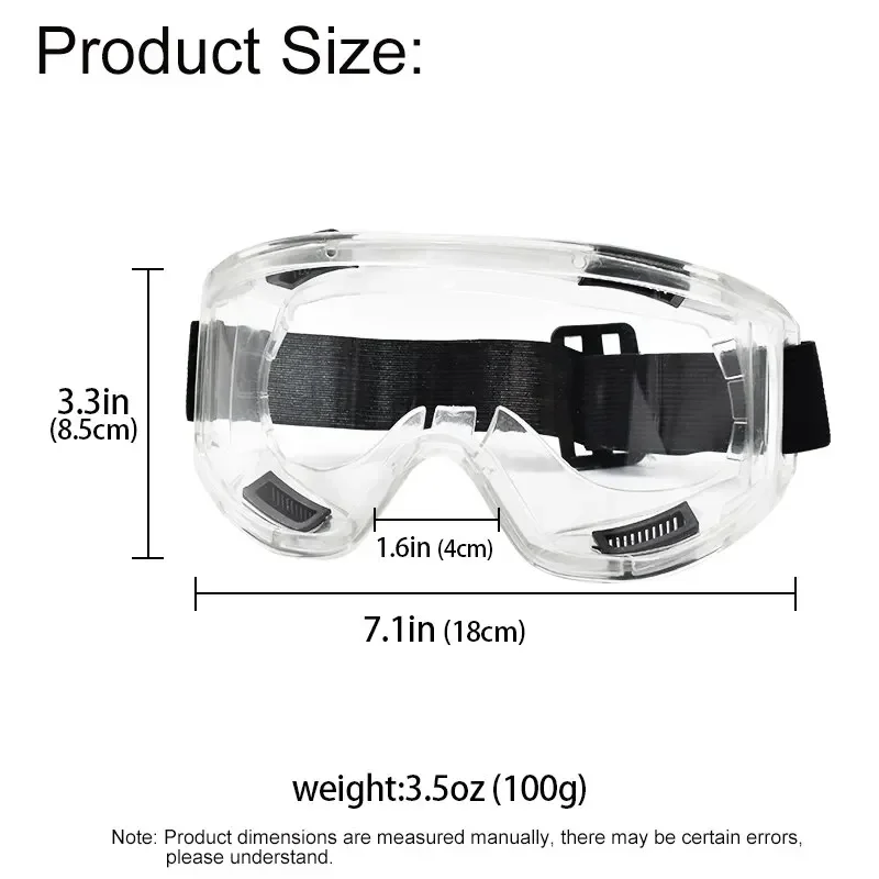 Gafas protectoras antivaho y antisalpicaduras, gafas de trabajo a prueba de polvo y viento, gafas de laboratorio, protección ocular, gafas de investigación de seguridad, lentes transparentes - imagen 2