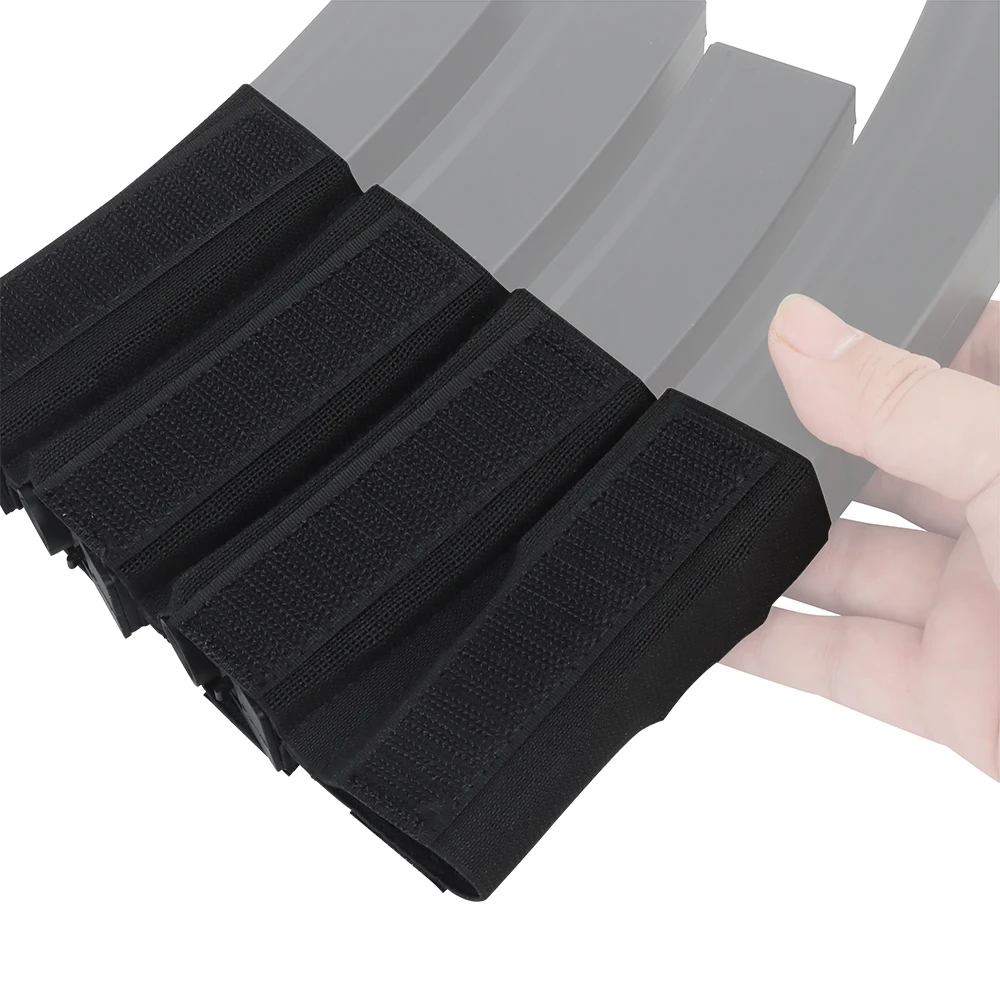 Bolsas para revistas Quad MP5 MP7, inserto elástico Molle Mag para aparejo de pecho MK4, soporte para revistas superior abierto con sujetadores de gancho - imagen 3