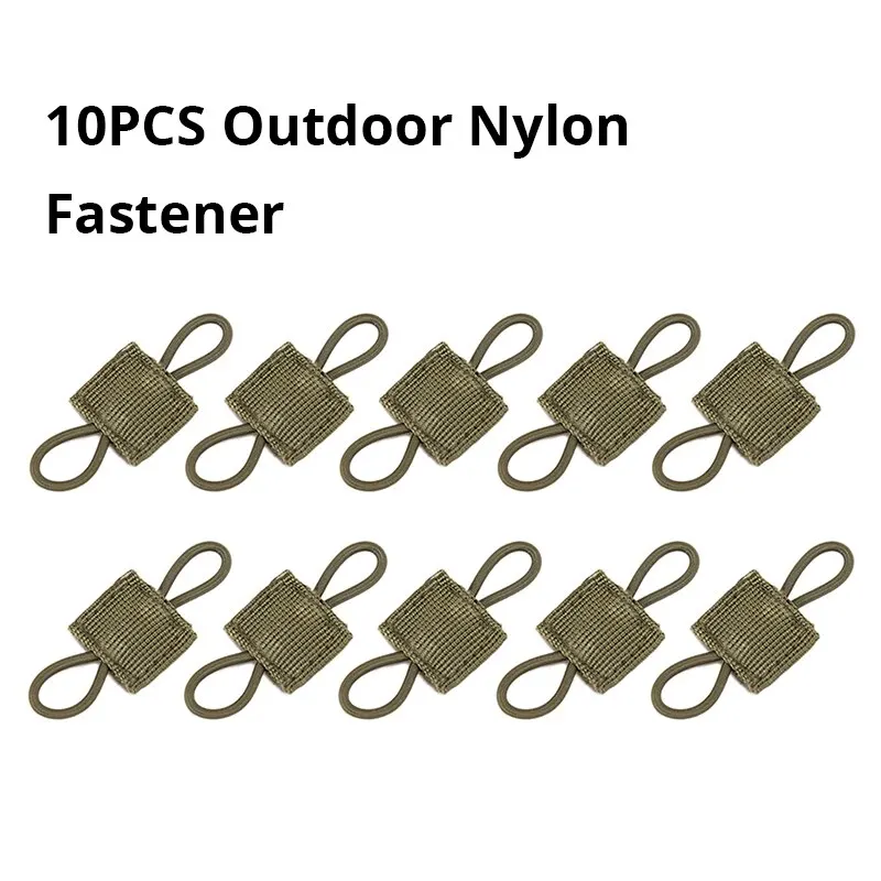 Mochila de nailon para exteriores, accesorios de equipo, sujetador de 10 piezas, verde militar táctica retenedor de encuadernación, hebilla de cinta Molle elástica - imagen 2