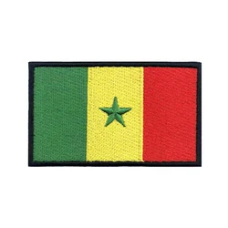 Parches de bandera del senegal, brazalete, parche bordado, gancho y bucle, insignia bordada con hierro, raya militar