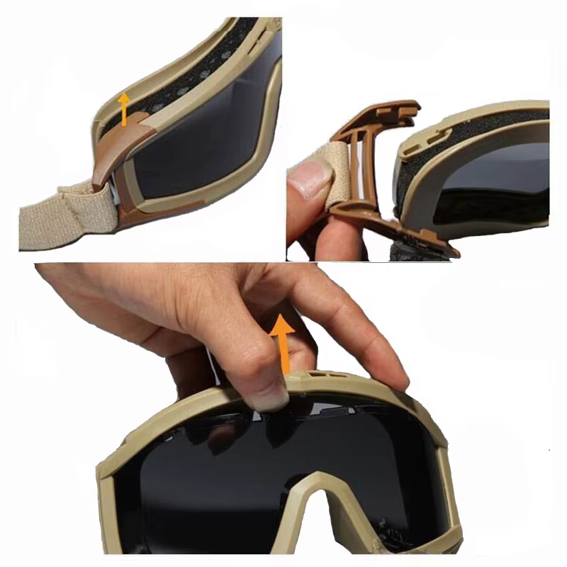 Gafas tácticas antiviento con lentes reemplazables para tiro y moto - imagen 5
