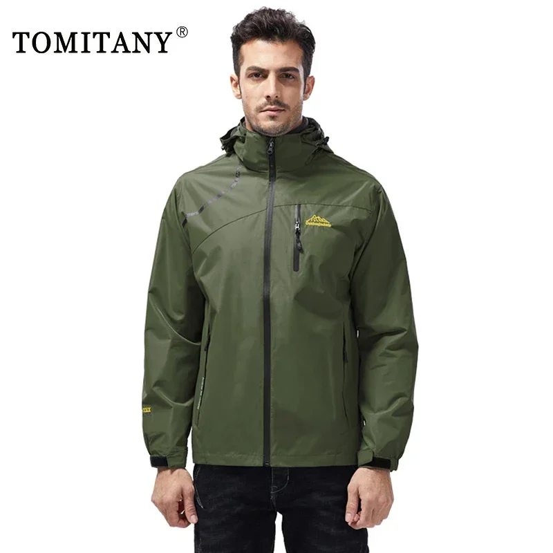 Chaqueta de talla grande para hombre, chaquetas impermeables para senderismo, abrigo para hombre, abrigo para deportes al aire libre de otoño, abrigo para acampar, cazadora para escalar y senderismo para hombre - imagen 2