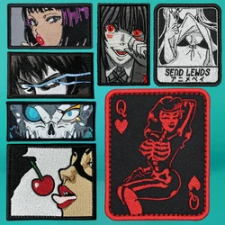 Parche moral bordado ojos anime – Velcro para mochila táctica