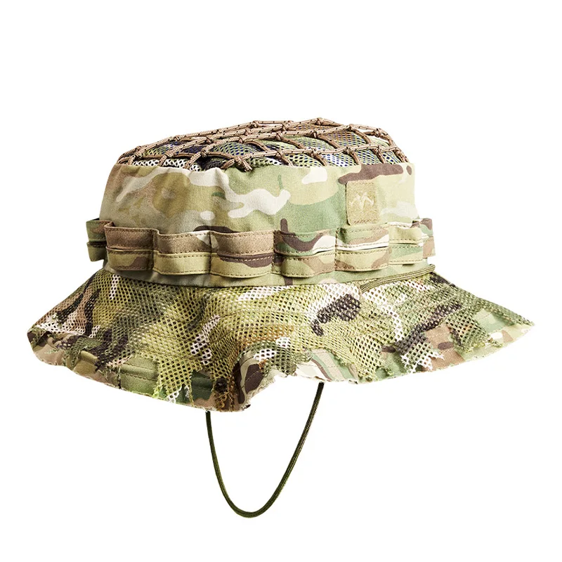 Penny Hat Sombrero de pescador con parte superior plana Deportes al aire libre Gorra de malla táctica Camuflaje de escorpión - imagen 2