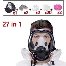 Respirador facial completo de silicona, lente policarbonato antivaho