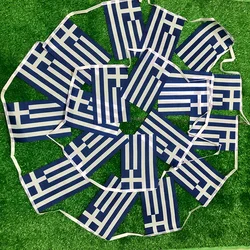 Bandera del cielo de Grecia, banderines voladores de poliéster, 14x21cm, 20 unidades por lote