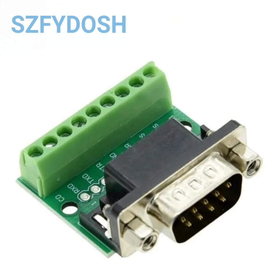 Adaptador DB9 macho hembra, módulo de terminales de señales, RS232, RS485, serie a Terminal, conector de 9 pines y 9 orificios - imagen 5