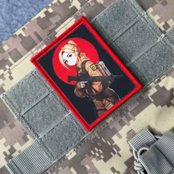 Parche moral pistola rubio con automático táctico