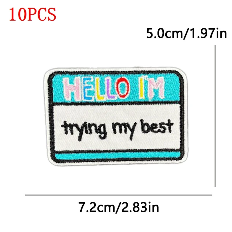 10 unids/set parches blancos letras coloridas parches bordados para ropa sonrisa plancha en parche para sombrero chaqueta accesorios de ropa - imagen 3