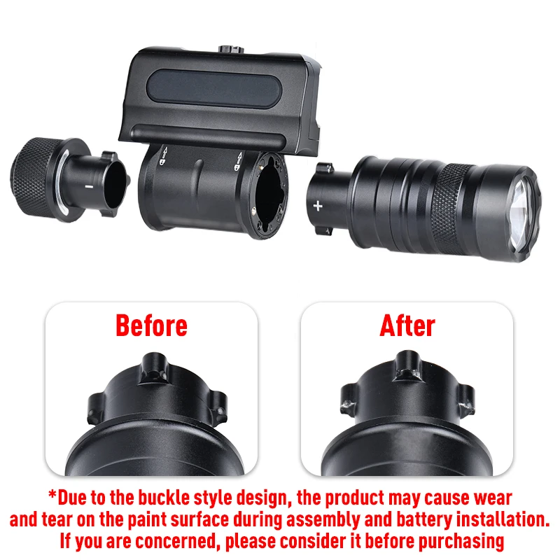 Luz de arma optimizada para defensa táctica de búho, linterna de explorador de Rifle Airsoft, estroboscópico LED blanco de alta potencia, salida de 1500lm - imagen 5