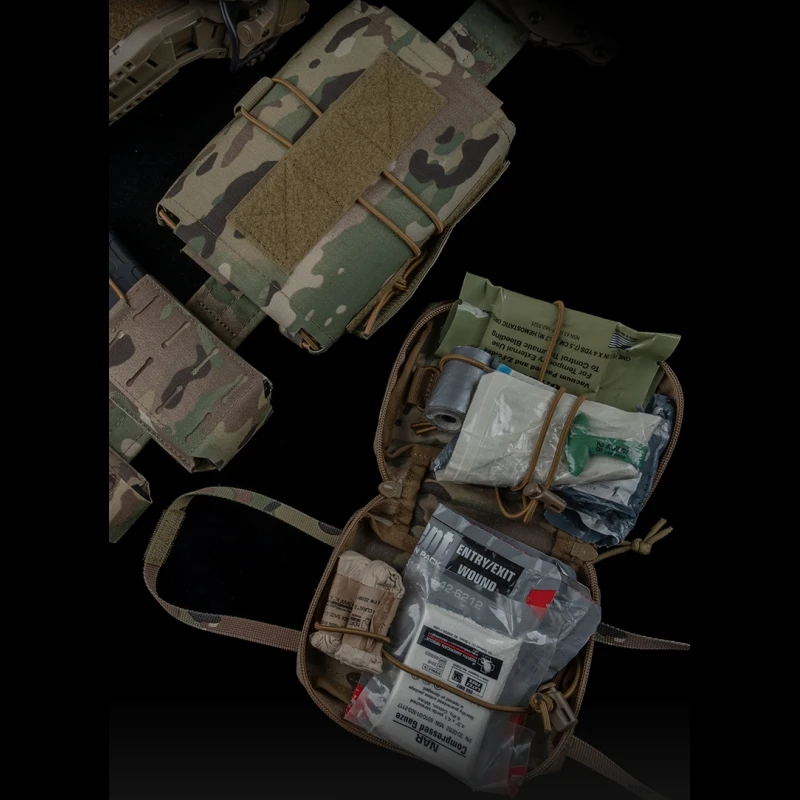 Bolsa IFAK 2 en 1, extracción lateral, extracción Horizontal, bolsa de primeros auxilios, sistema Molle de despliegue rápido compacto para traumatismos - imagen 5