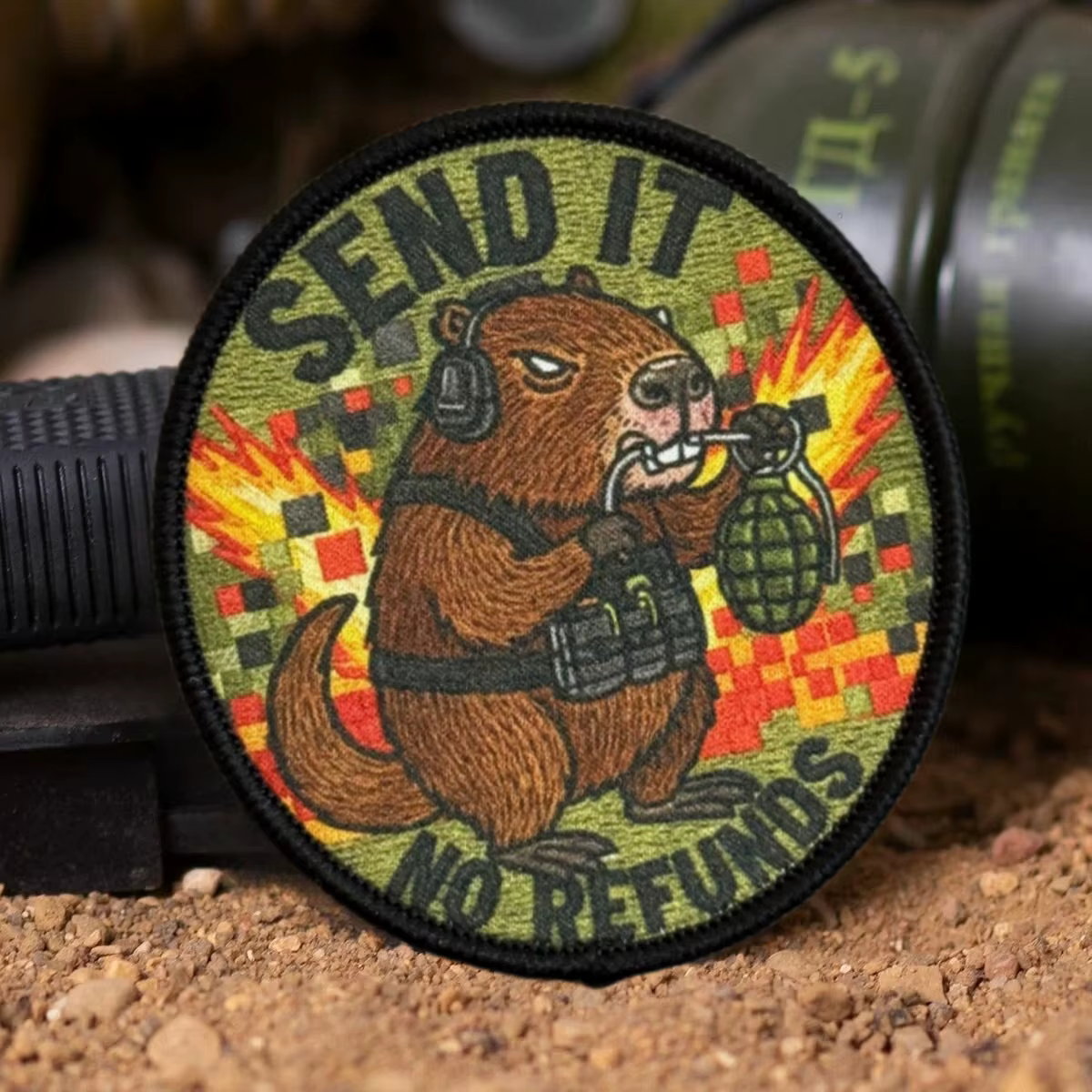 Beaver Morale Parche táctico castor insignia impresa gancho y bucle