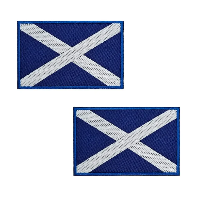 Parches de bandera escocesa, brazalete bordado, insignia bordada con gancho y bucle, raya militar, 1 ud. - imagen 2