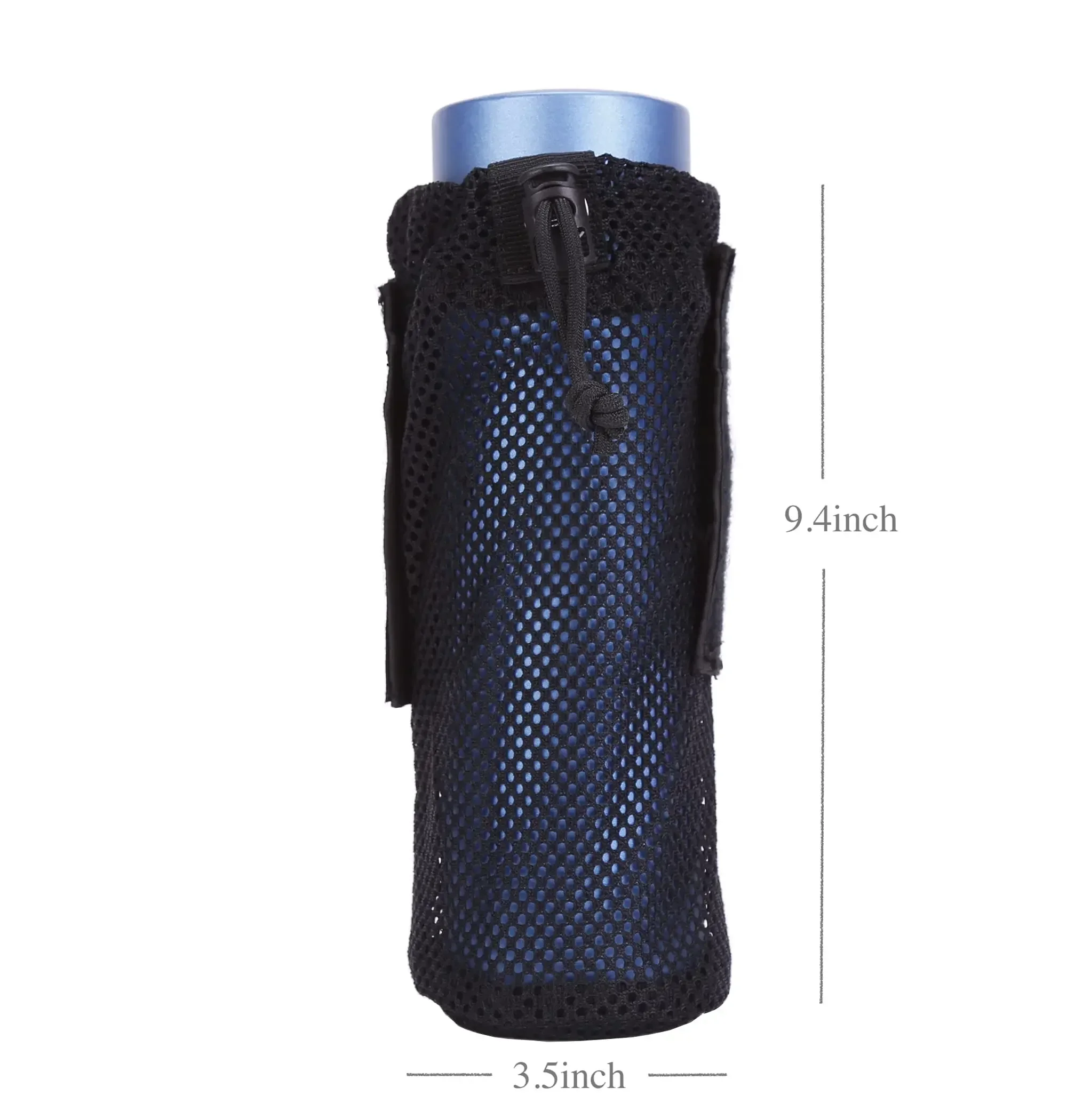 Bolsa portabotellas de malla Molle, tela de poliéster ligera, bolsa para botella de agua para caminar, bolsa portabotellas de agua - imagen 3