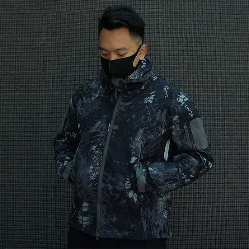 Chaqueta De invierno para hombre Casacos De Inverno Masculino chaqueta con estampado De pitón para exteriores resistente al viento impermeable y al frío deportes - imagen 3