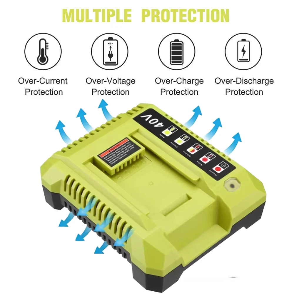 Cargador 40V Adecuado para Herramientas Eléctricas Ryobi 40V Níquel-Cromo Níquel-Metal Hidruro Batería de Litio - imagen 3