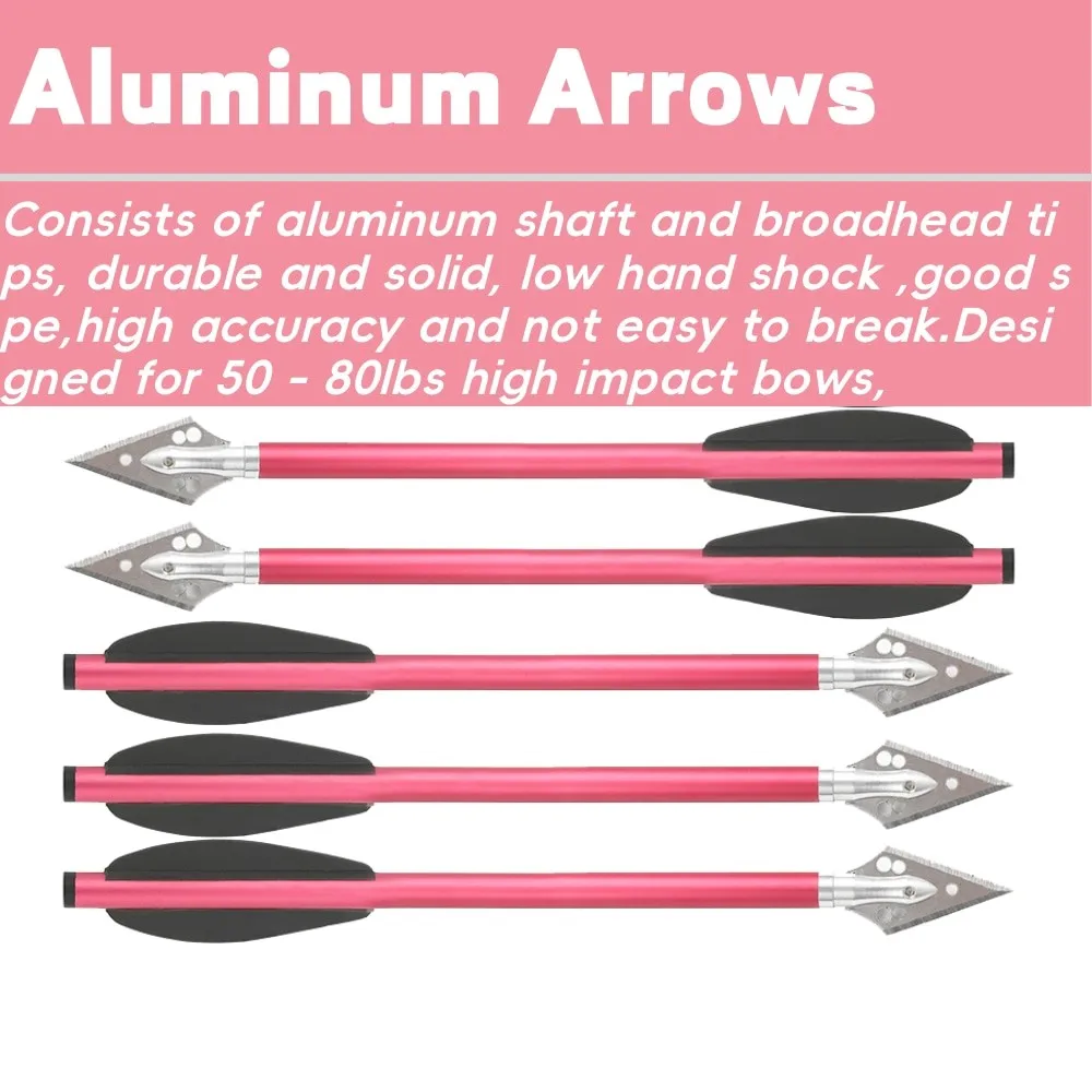 Tiro con arco 24 Uds 6,3 "eje de flecha de aluminio OD6.2mm paletas de plástico Mini pernos de arco punta de flecha atornillada accesorios de tiro de caza - imagen 5