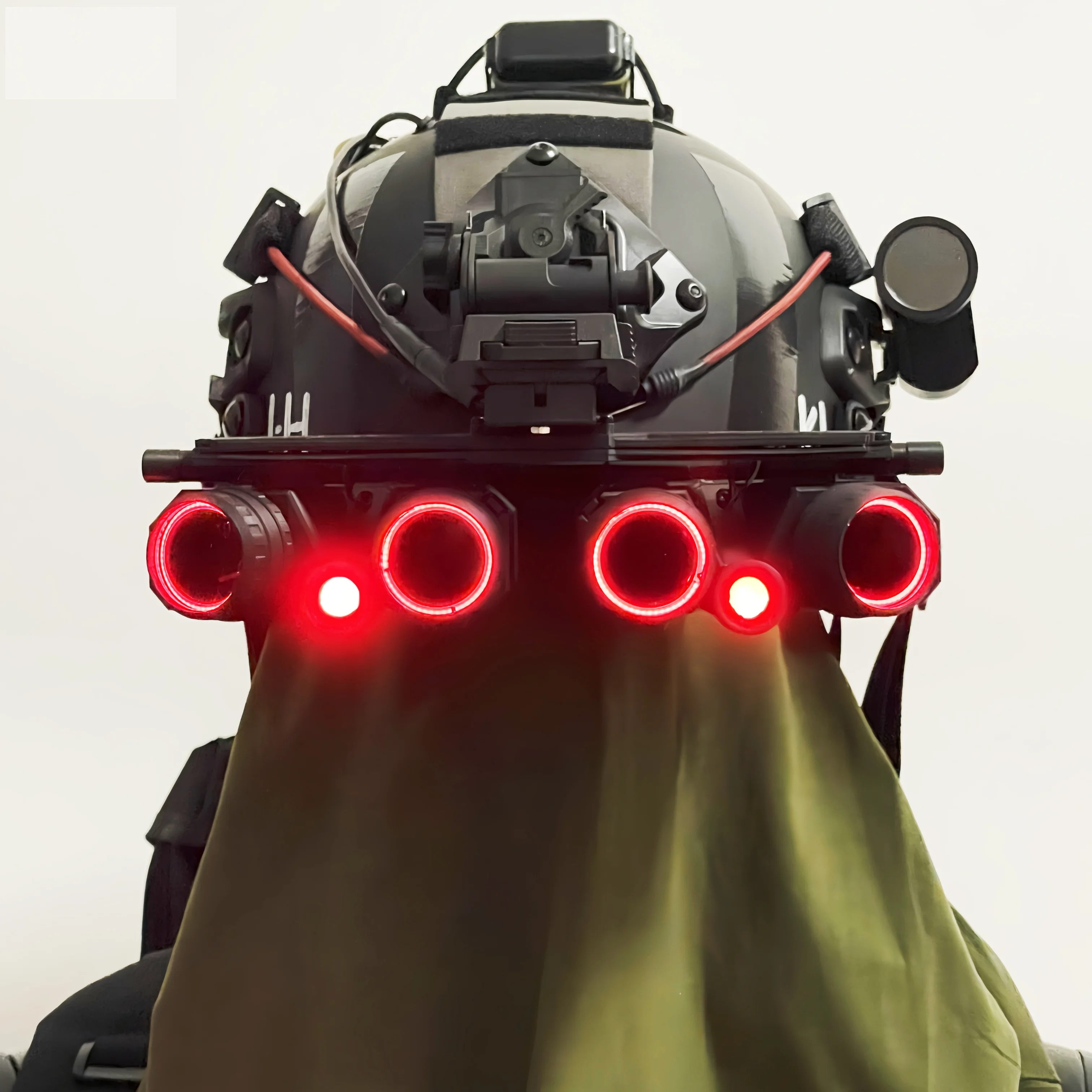 Casco táctico brillante dispositivo de visión nocturna de seis ojos cosplay COD 19 equipo - imagen 4