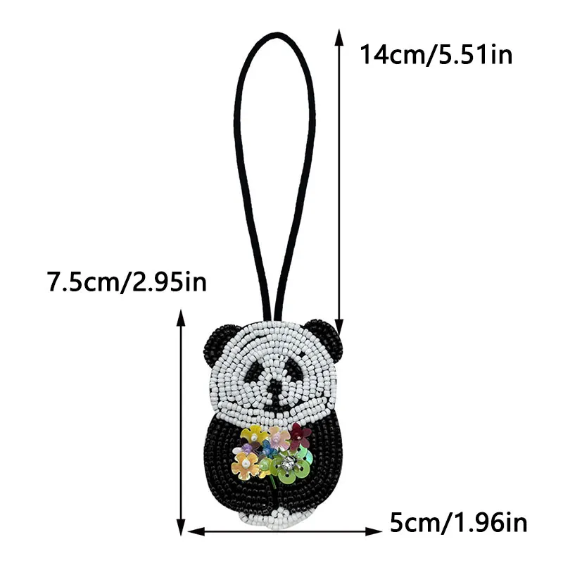 Parches de cuentas, dijes para bolso, Panda, lagarto, colgante, diamantes de imitación, Animal, bolso hecho a mano, colgante con cuerda, abalorio con cuentas, decoración, regalo DIY - imagen 5