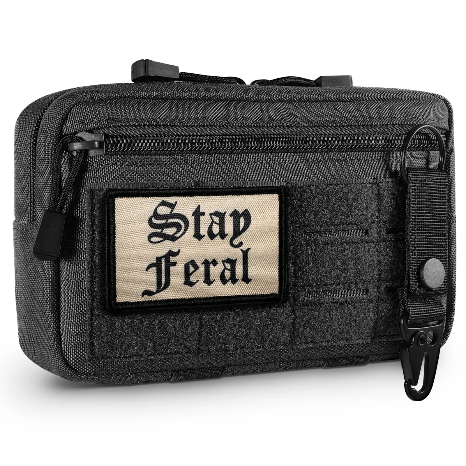 1pc Stay Feral niñas y niños meme 2 "x 3" parche moral con gancho y respaldo de bucle - imagen 2