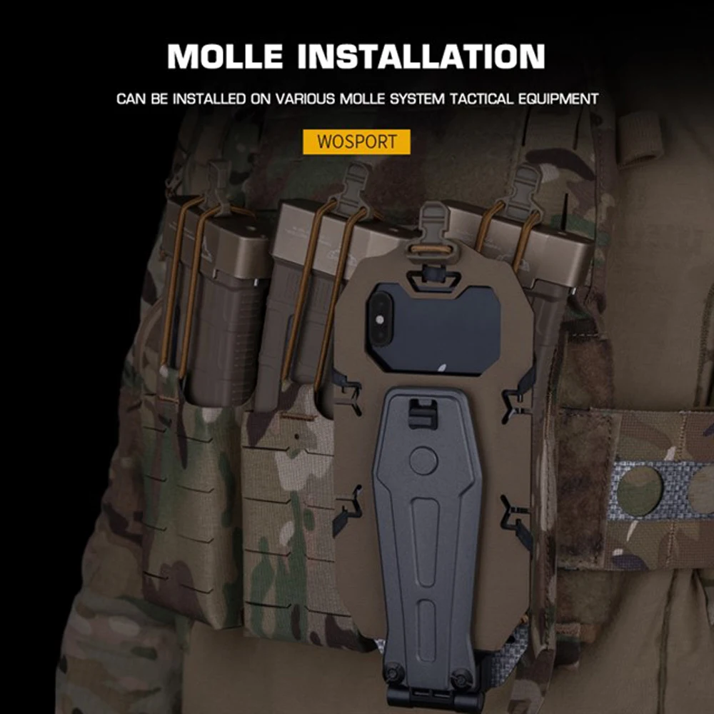 Soporte giratorio táctico para teléfono Molle soporte de camuflaje para teléfono móvil - imagen 4