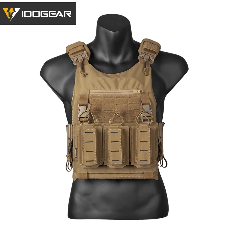 Chaleco táctico IDOGEAR LSR con bolsa Triple para revistas de 556, 9mm, hebilla de liberación rápida, equipo de juego de guerra 3318-3570 - imagen 3