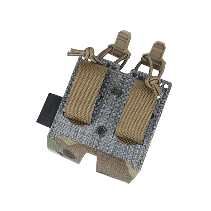 Bolsa con Clip de compartimento articulado doble, chaleco táctico de caza, bolsa de accesorios pequeños MOLLE