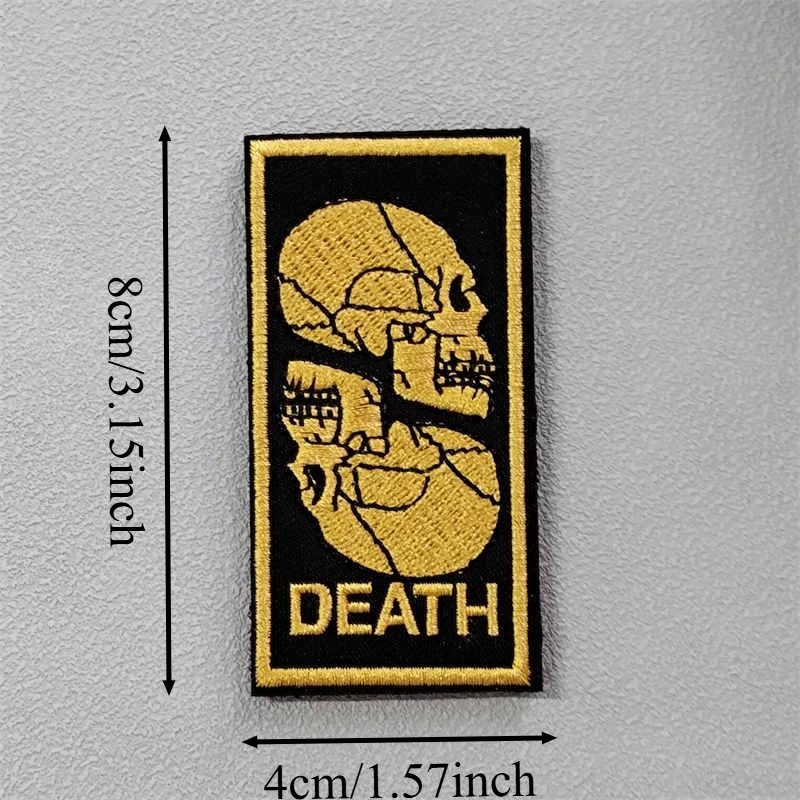 Parche táctico calavera Death bordado con velcro para chaleco - imagen 3