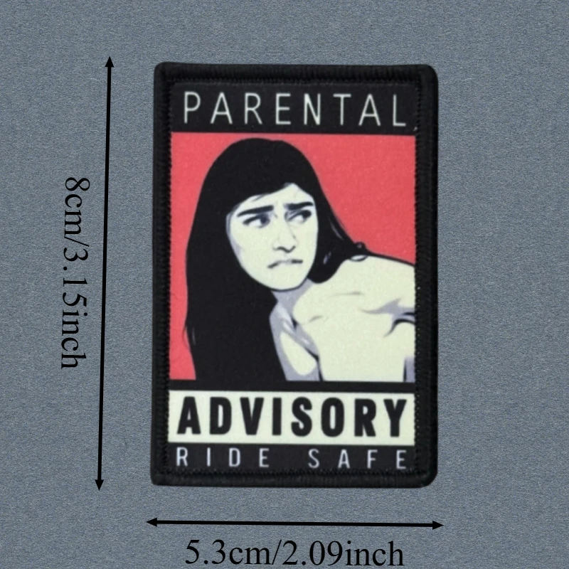 Parche con estampado seguro para paseo de asesoramiento Parental, insignia de moral con gancho y bucle táctico, pegatina decorativa para mochila, parches para brazalete para ropa - imagen 3