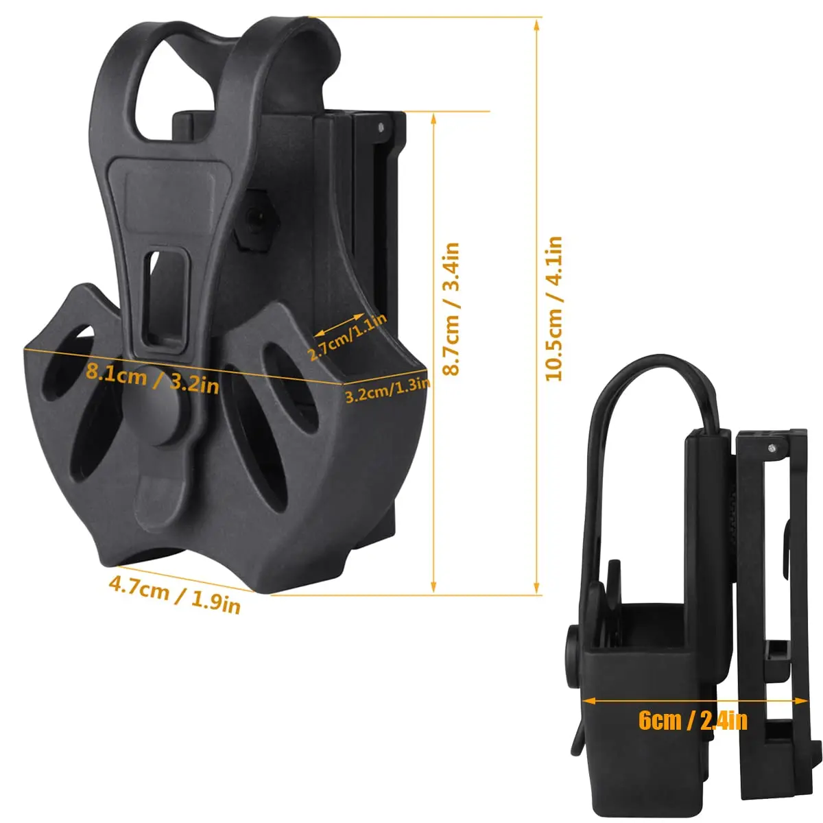 Funda de polímero para la mayoría de puños con cadena o bisagras, incluye puños ASP con Clip de cinturón Compatible con Molle giratorio de 360 grados - imagen 2