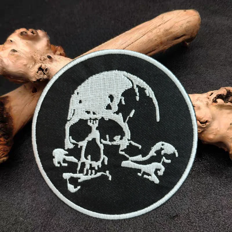Parche bordado de esqueleto de hueso, chaleco táctico, insignia de moral con gancho y bucle, pegatinas decorativas para mochila, parches para brazalete para ropa - imagen 2