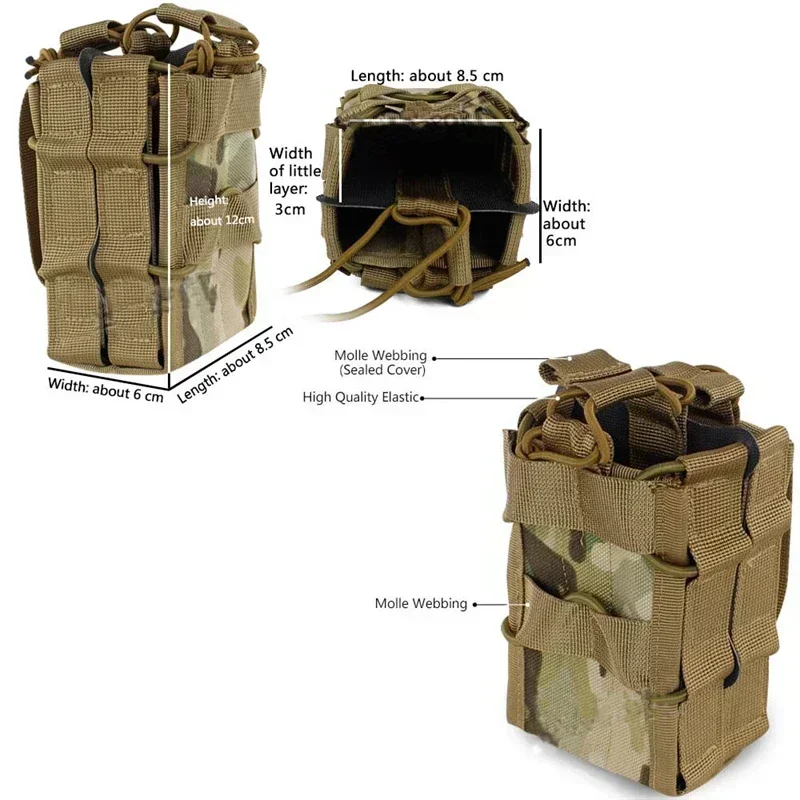 ERQYGRA-bolsa táctica para revista de caza, bolsa de almacenamiento doble, fundas para tiro al aire libre, sistema Molle deportivo, accesorios de Paintball - imagen 3