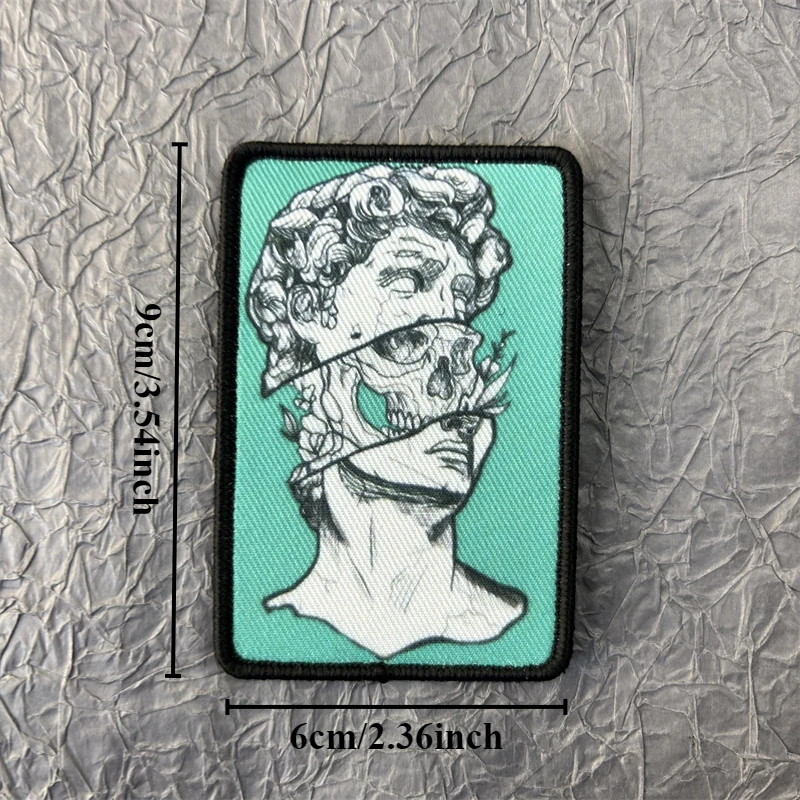 Parche impreso de Estatua de David en equipo de ropa, insignia de moral DIY, parches tácticos militares con gancho y bucle, pegatina para mochila - imagen 4