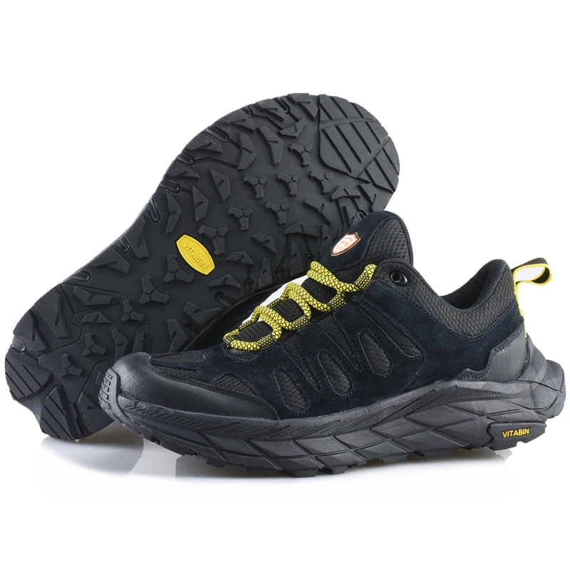 MERRTO-zapatos de senderismo al aire libre de piel de vaca para hombre, botas de caza y senderismo, botas tácticas de turismo, zapatillas tobilleras de escalada transpirables para montaña - imagen 4