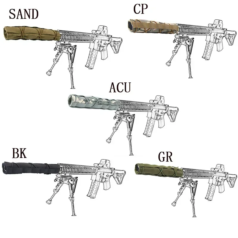 Supresor de ruido ajustable resistente al calor 8,66 "x 5,51" para accesorios de tiro de caza y escalada al aire libre