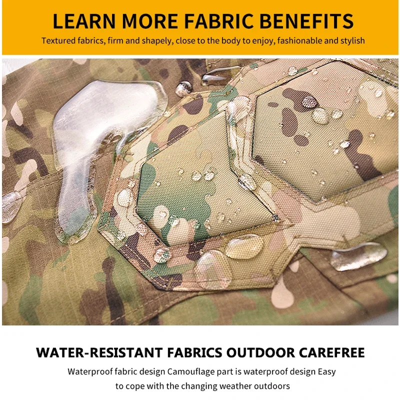 HAN WILD-Pantalones tácticos de camuflaje de algodón para hombres, ropa de escalada de Airsoft, ropa de caza, pantalones de combate Softair, pantalones de senderismo Ghillie - imagen 5