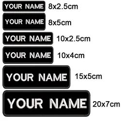 Parche Bordado Personalizado con Nombre, Número, Franjas, Etiquetas de Texto, Brazalete, con Reverso Termoadhesivo o de Gancho y Bucle, Varios Tamaños