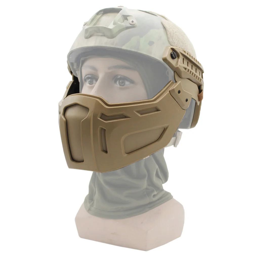 VULPO casco táctico media máscara de caza Airsoft CS juego máscara de Paintball para equipo de casco rápido - imagen 4
