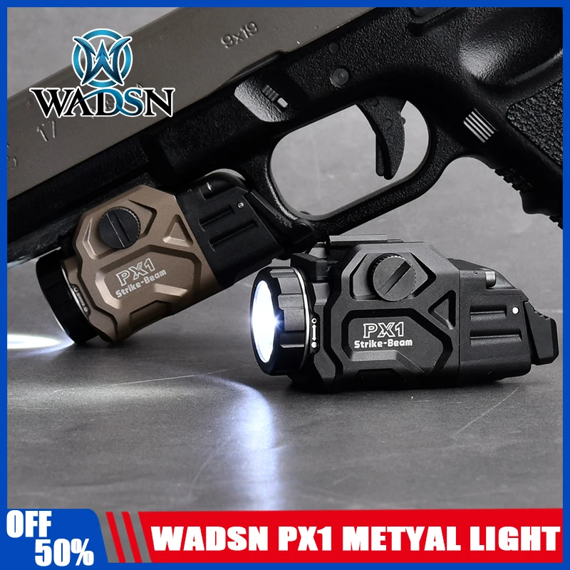 WADSN-linterna táctica PX1 montada, 800 lúmenes, para caza, Airsoft, incluye interruptores de paleta altos y bajos, compatible con linterna de riel de 20mm - imagen 2