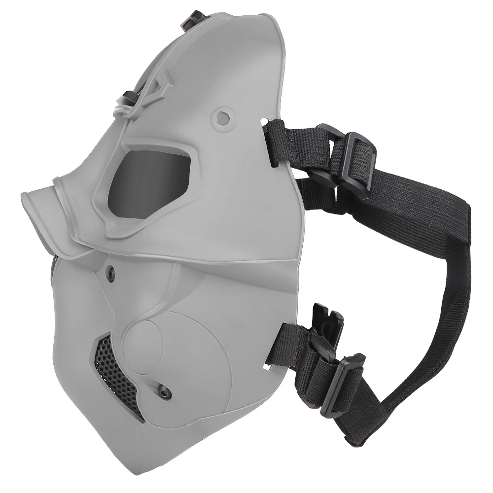Máscara táctica de cara completa con casco, barandilla, capucha salvaje, para Airsoft, Paintball, fiesta de Halloween, accesorios, CS, Cosplay - imagen 5