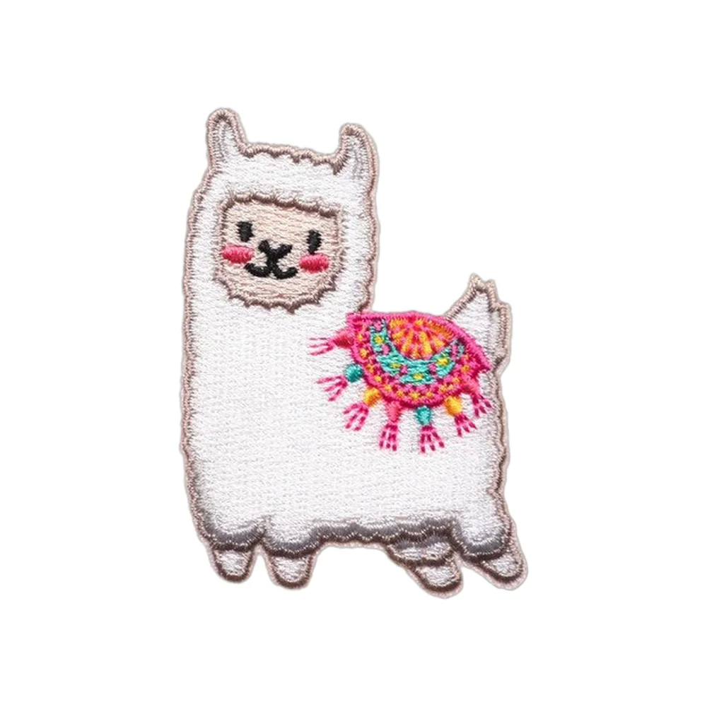 Lindo Llama blanco lindo dibujos animados moral táctico Velcros parche pegatina insignia bordado gancho bucle sujetador DIY mochila gorra Jeans