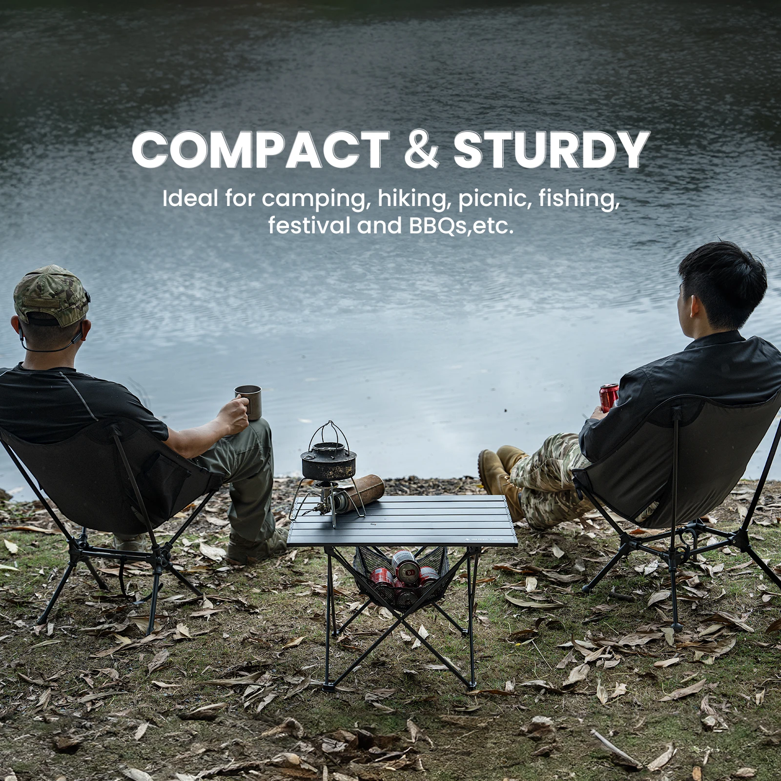 OneTigris-mesa enrollable portátil para acampar, mesas de comedor plegables para exteriores, Picnic con bolsa de almacenamiento de malla, organizador, escritorio plegable - imagen 4