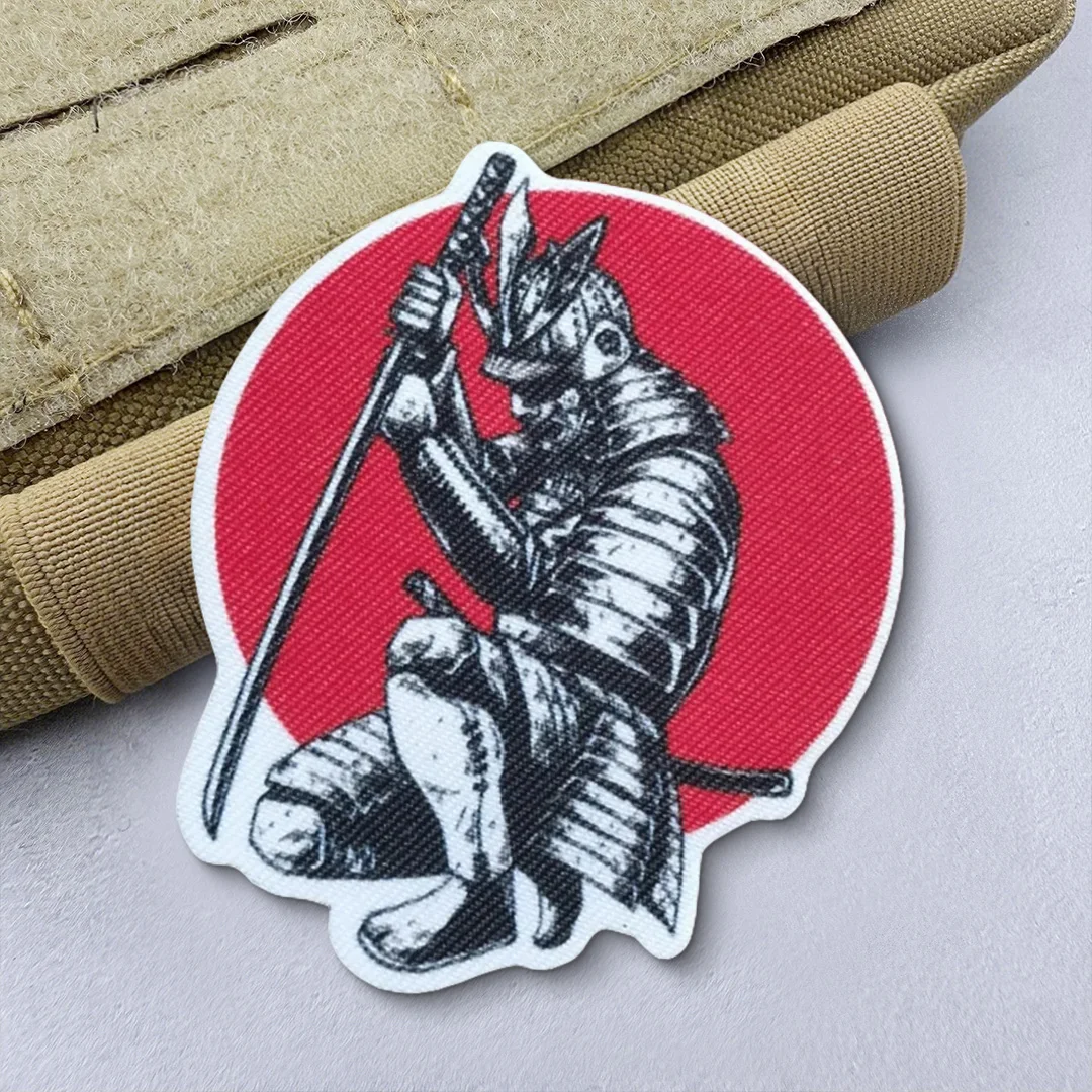 Parches tácticos del samurái y el moral del sol para ropa, parche de gancho y bucle, insignia militar, brazalete, pegatinas para mochila - imagen 5