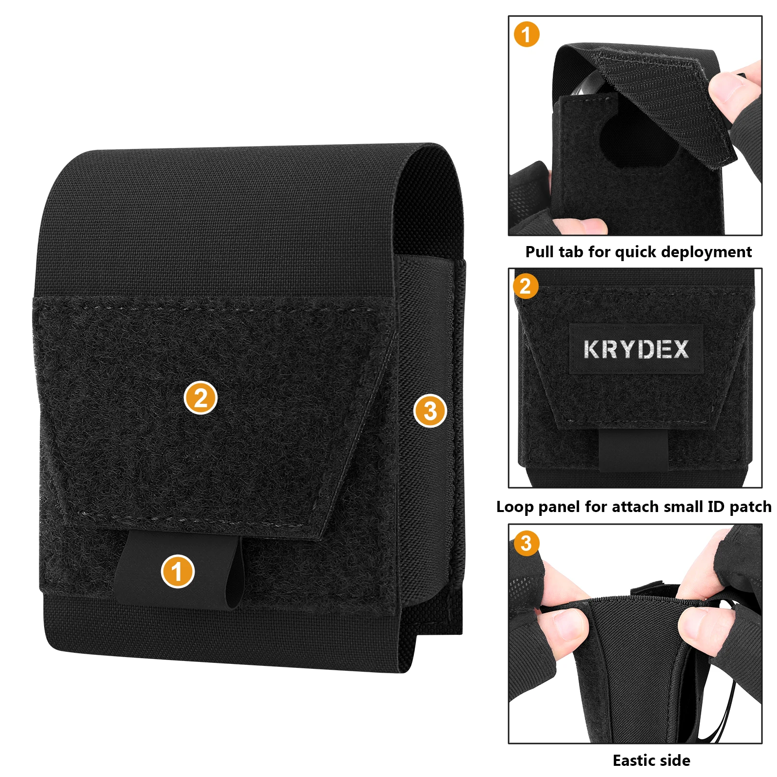 KRYDEX-soporte táctico para esposas, bolsa Molle, funda para esposas de nailon 500D, bolsa para cinturón, accesorios para chaleco de caza al aire libre - imagen 2