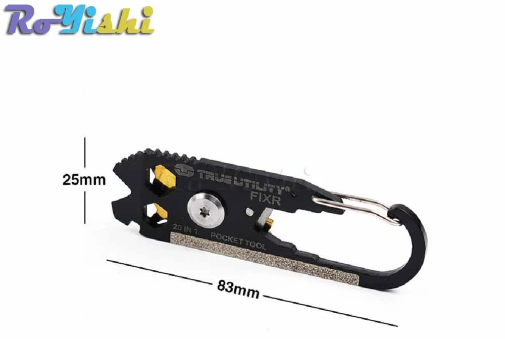 Mini herramienta portátil 20 en 1 para exteriores, abrebotellas, llavero, destornillador, Kits de acampada y senderismo, 1 piezas, EDC - imagen 3