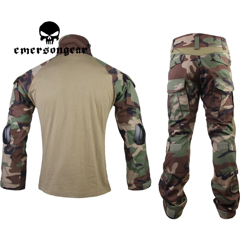 Emersongear uniforme de combate ropa de caza Camo Ghillie traje Emerson Woodland pantalones tácticos con rodilleras EM6974 - imagen 2