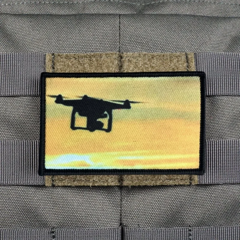 Parche táctico con estampado de UAV para ropa, insignia de moral, parche militar con gancho, accesorios para mochila, pegatinas - imagen 5